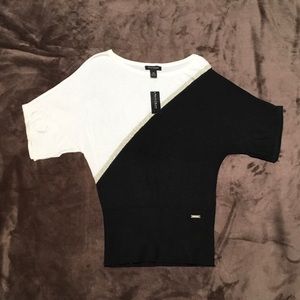 NWT $78 White House Black Market Sweater Top — Brand New! WHBM Black and White